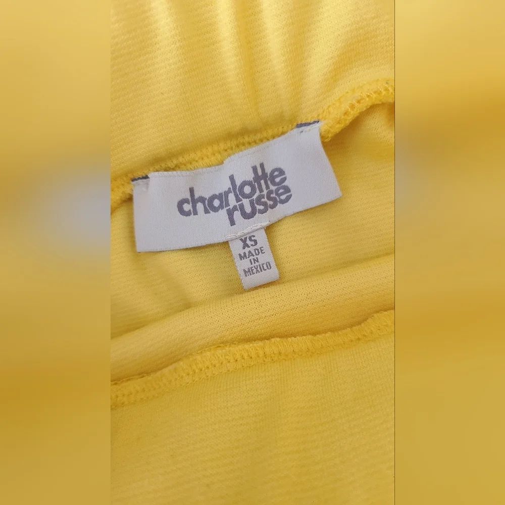 Yellow Peplum Mini Skirt